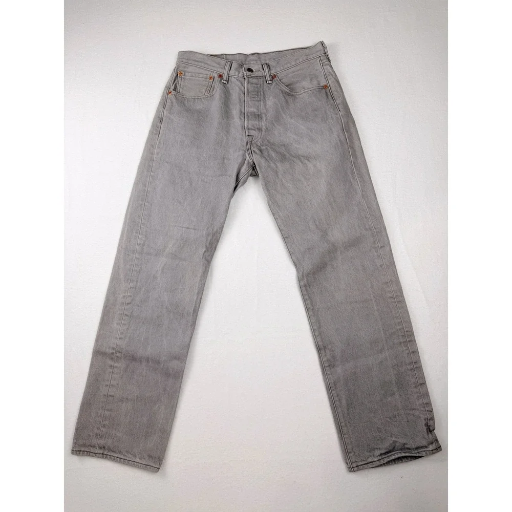 Levis 501 XX Original Fit Straight Leg Denim Mens Button Fly Grey Wash 32x32